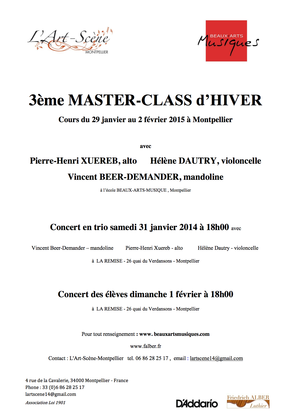 affiche stage hiver 2015