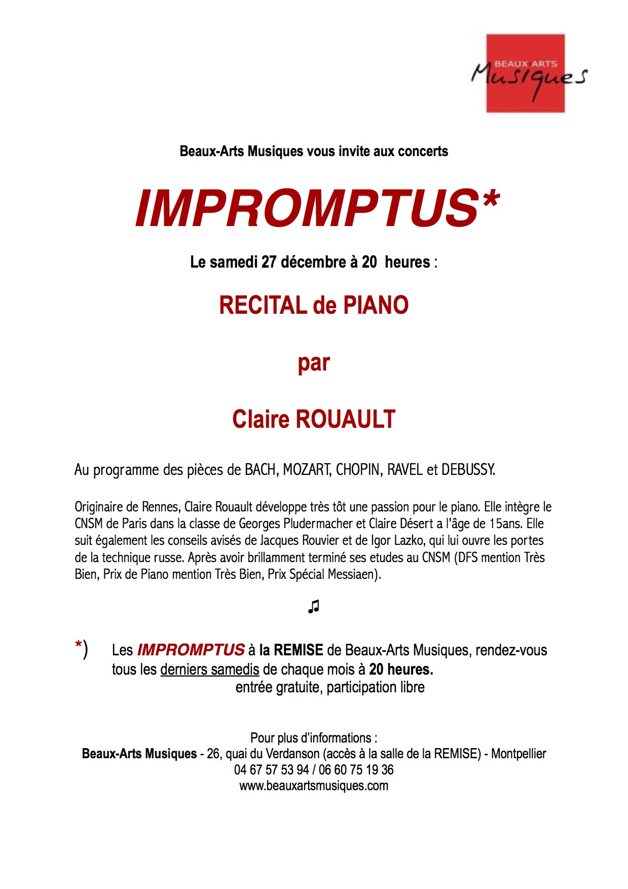 Affiche Claire Rouault 2014
